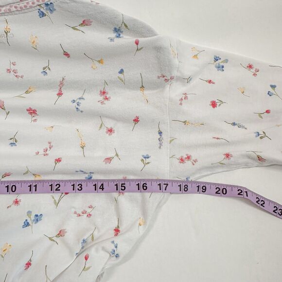 Carole Hochman XS Pink Floral Robe Cotton Cottage Core Wrap Polka Dot Trim - Picture 4 of 5